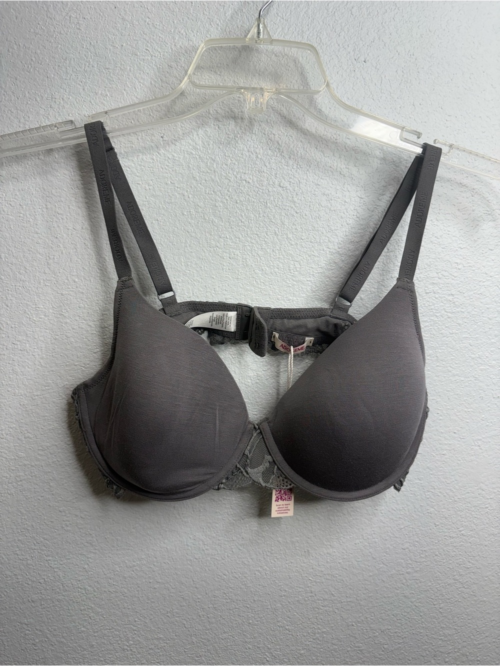 Adore Me Size 38C Grey Underwire Bra NWT